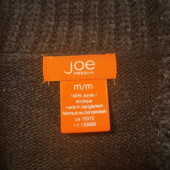Joe Fresh Shawl Collar Sweater – Dark Gray Knit – Size M - Picture 2 of 2